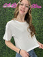 Crew Neck Oversized Crop Tee White