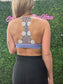 Feminine & Cute Floral Lattice Bralette – Periwinkle