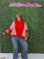 GAMEDAY THEME STRIPE MIX AND MATCH TOP: RED