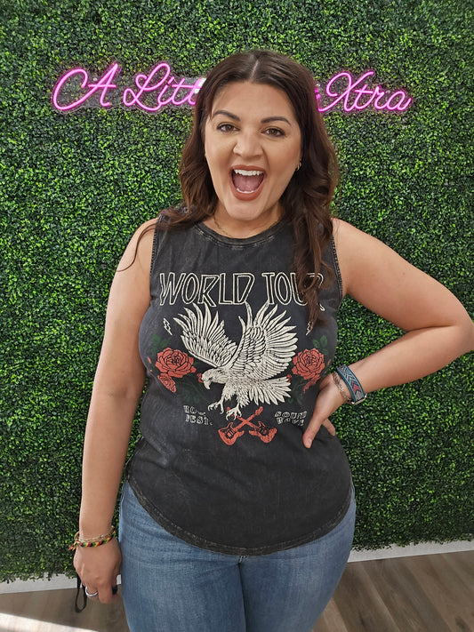 WORLD TOUR MINERAL GRAPHIC TANK TOP