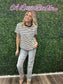 Short Sleeve Crew Neck Black Stripe Oversize T-Shirt