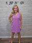 SPRING VIOLET CORDED SLEEVELESS TANK MINI DRESS