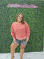 Corded Boxy Pullover Red
