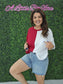 Game Day Multi Color Knit Top: RED/WHITE