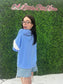 Cornflower Blue Exposed Seam Top