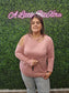 Mauve Round Neck Cold Shoulder Knit Top