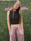 ROSE ACID WASH WIDE LEG SWEATPANTS