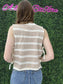 Striped Sleeveless Sweater: Oatmeal/ Ivory