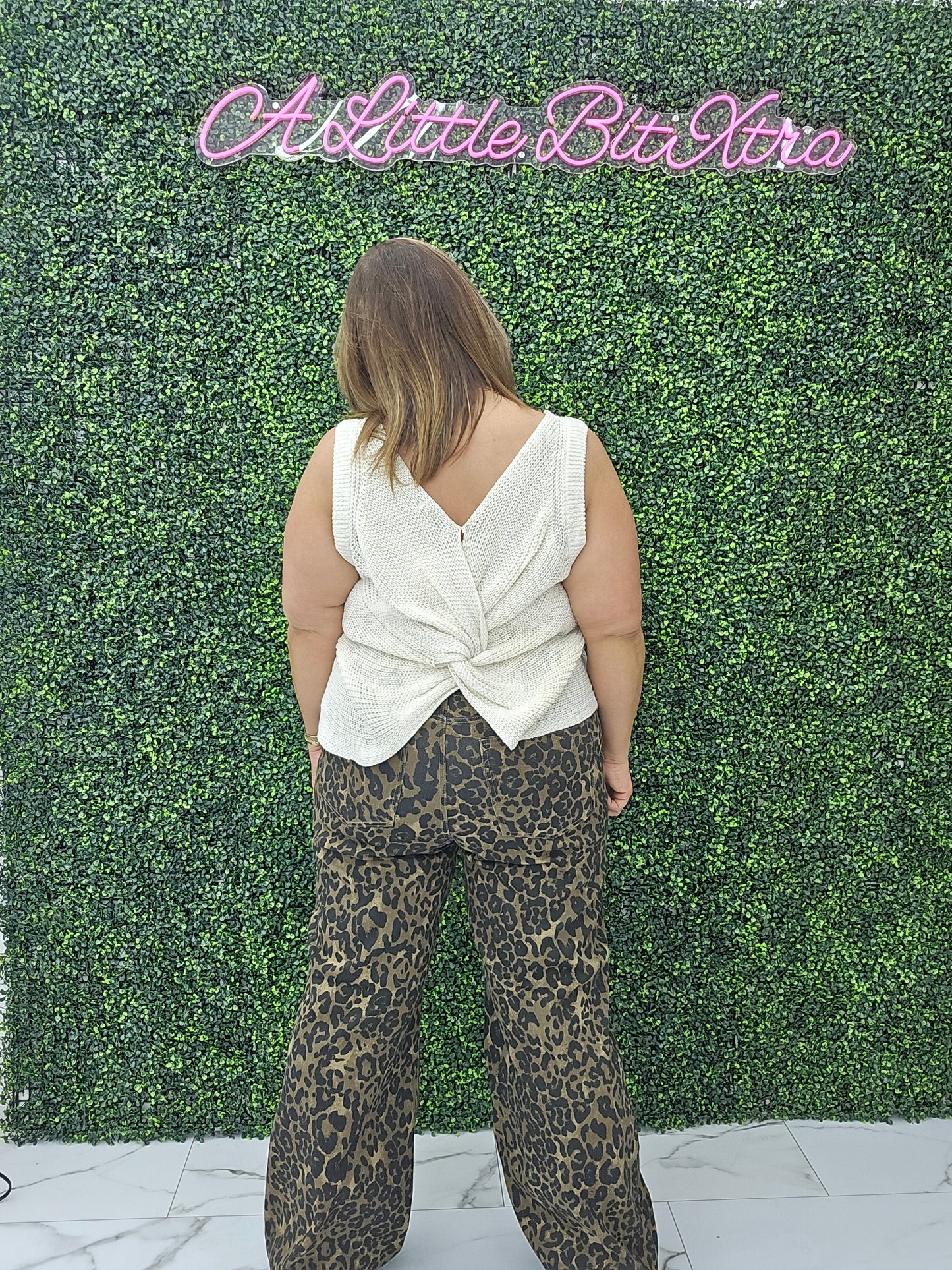 JB HIGH-WAISTED RETRO WIDE LEOPARD PRINT JEANS