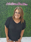 BOXY CHUNKY KNIT SHORT SLEEVE SWEATER BLACK