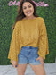 Mustard Bell Sleeve top
