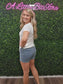 Z Teal Acid Wash Frayed Cutoff Hem Shorts