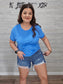 Z DARK WASH DISTRESSED HEM DENIM SHORTS