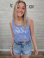 PERIWINKLE BLUE FLORAL CROCHET TANK