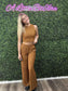 Rust Textured Cropped Loungewear Set