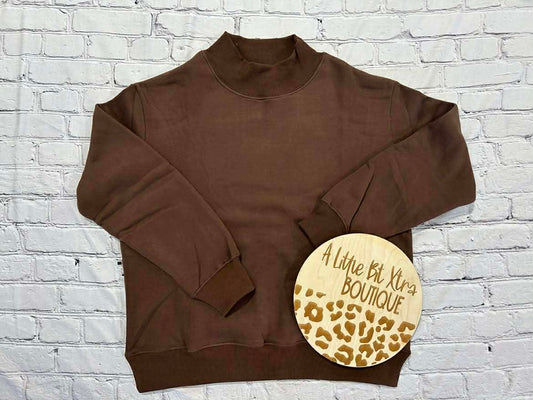 Mock Neck Sweatshirt (chocolate)