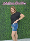 JB MID RISE LEOPARD PATCH SHORTS 150015