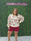Rose Terry Balloon Sleeve Pull Over Top