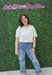 Crew Neck Oversized Crop Tee Grey Marl