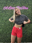 Judy Blue Red Frayed Shorts