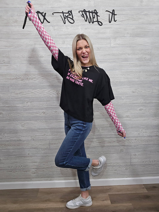 Mesh Pink Checkered Top