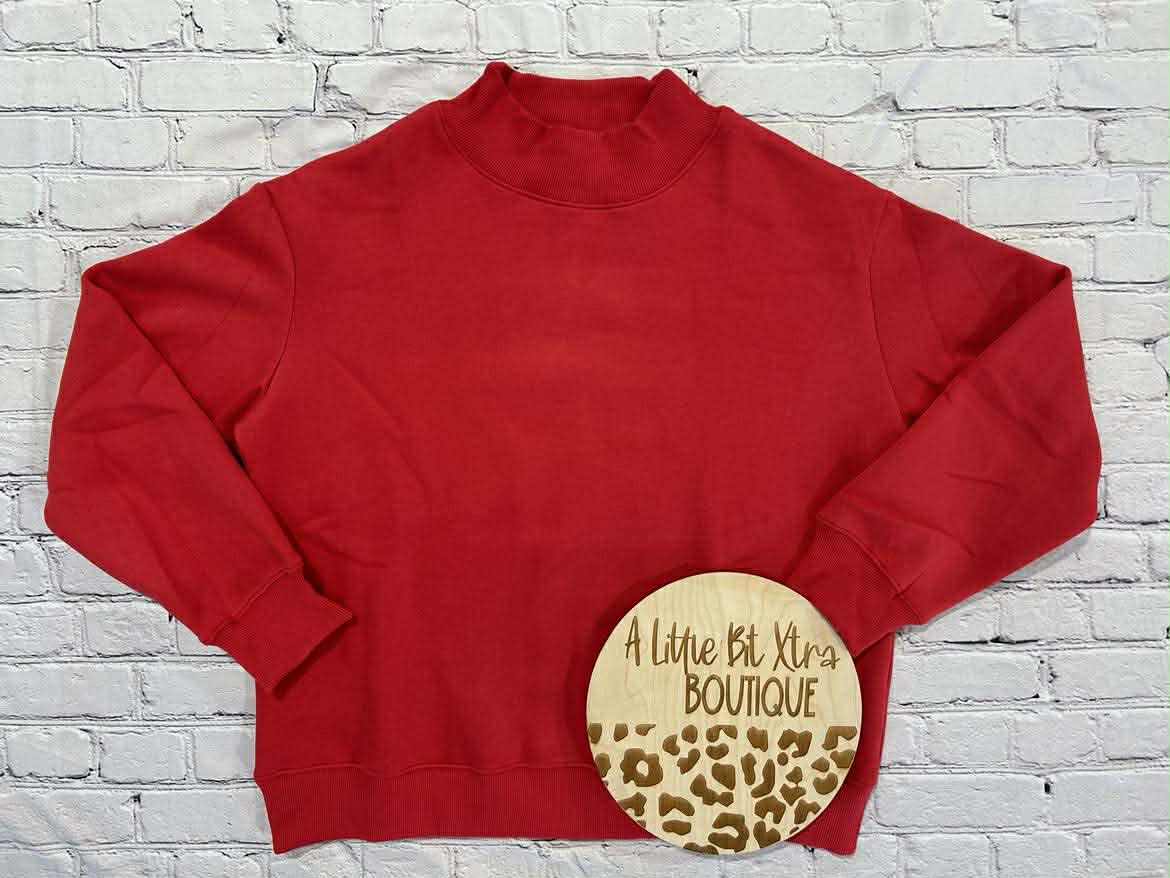 Mock Neck Sweatshirt (red)