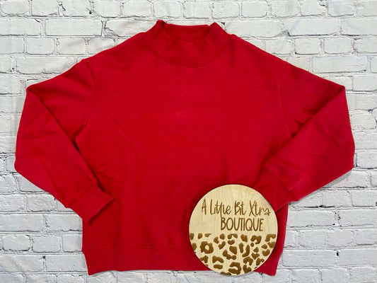 Mock Neck Sweatshirt (red)