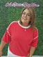 Polka Dot Red Trim Top