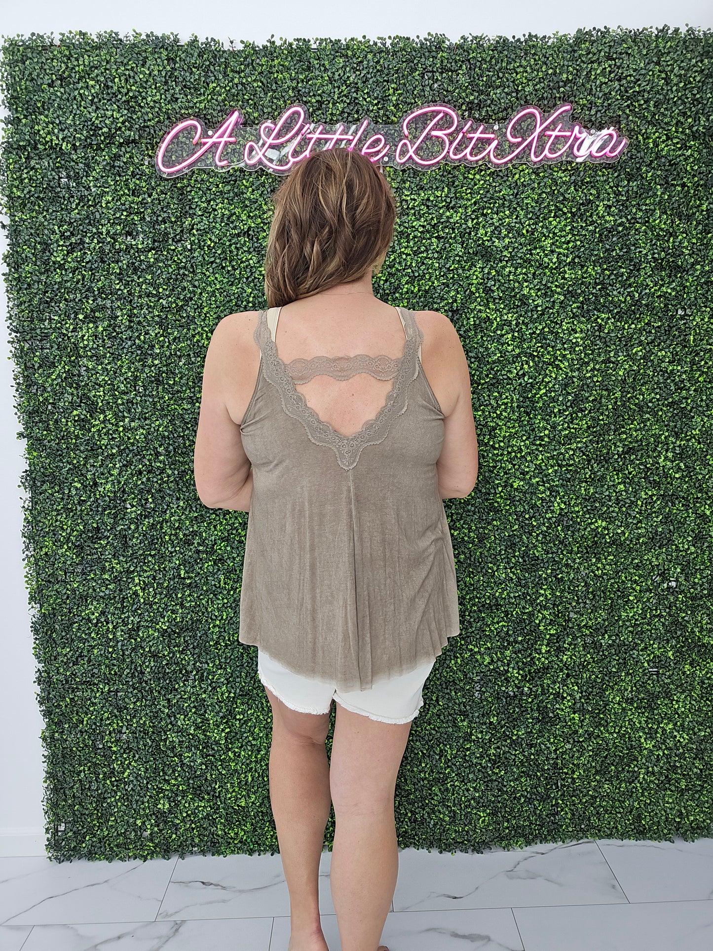 TAN LACE TANK
