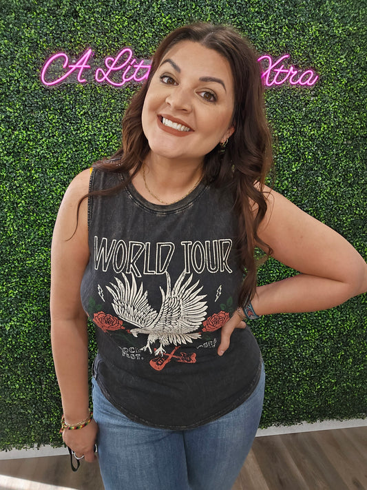 WORLD TOUR MINERAL GRAPHIC TANK TOP