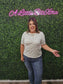 Short Sleeve Crew Neck Sage Stripe Oversize T-Shirt