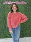 Corded Boxy Pullover Red