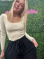 Black Pleated Wide Leg Pants