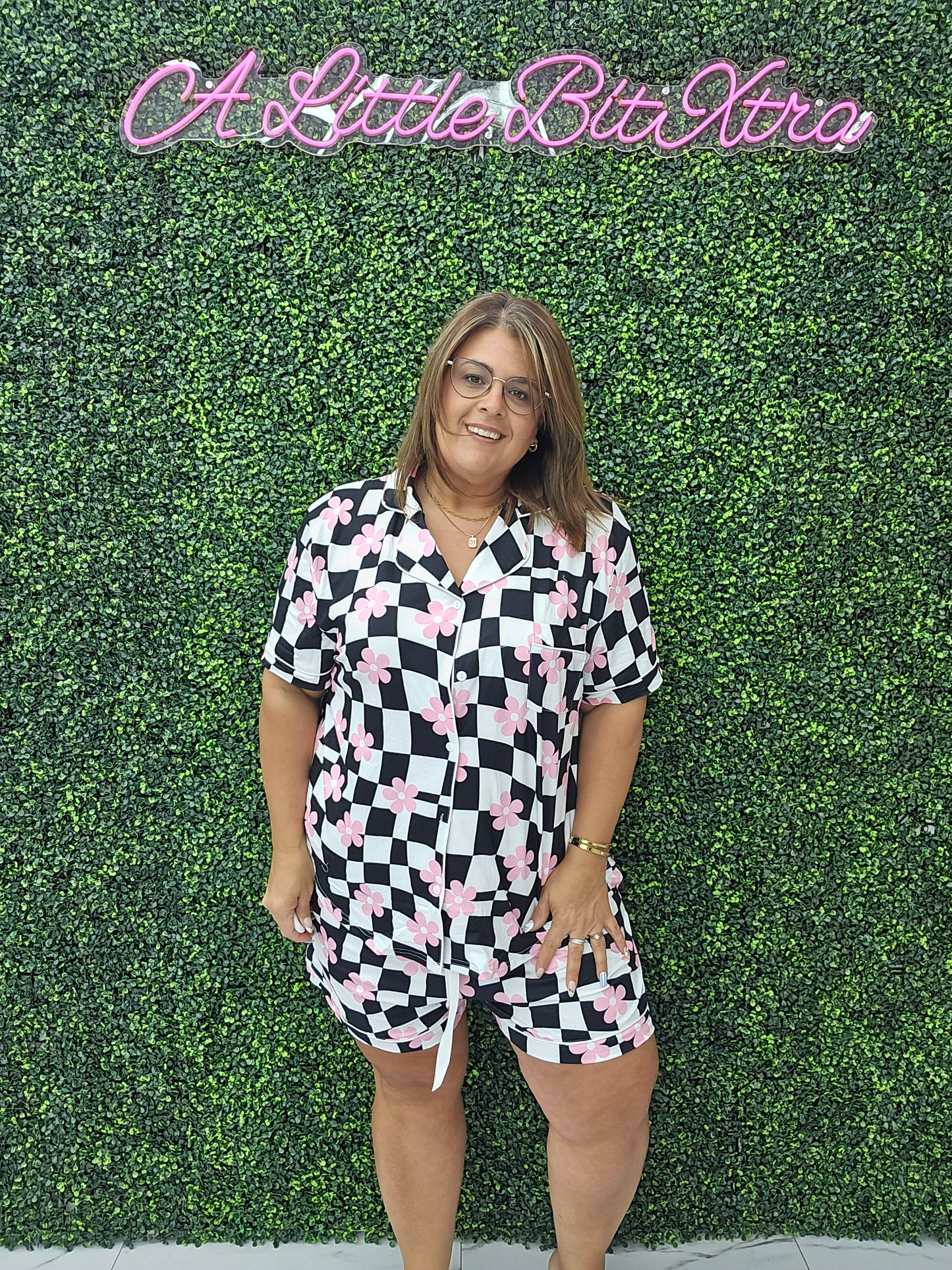 Checkered Daisy Pajamas