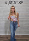Summer Floral Mosaic Embroidered Crochet Top: Pink Combo