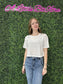 Crew Neck Oversized Crop Tee White