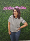 Short Sleeve Crew Neck Black Stripe Oversize T-Shirt