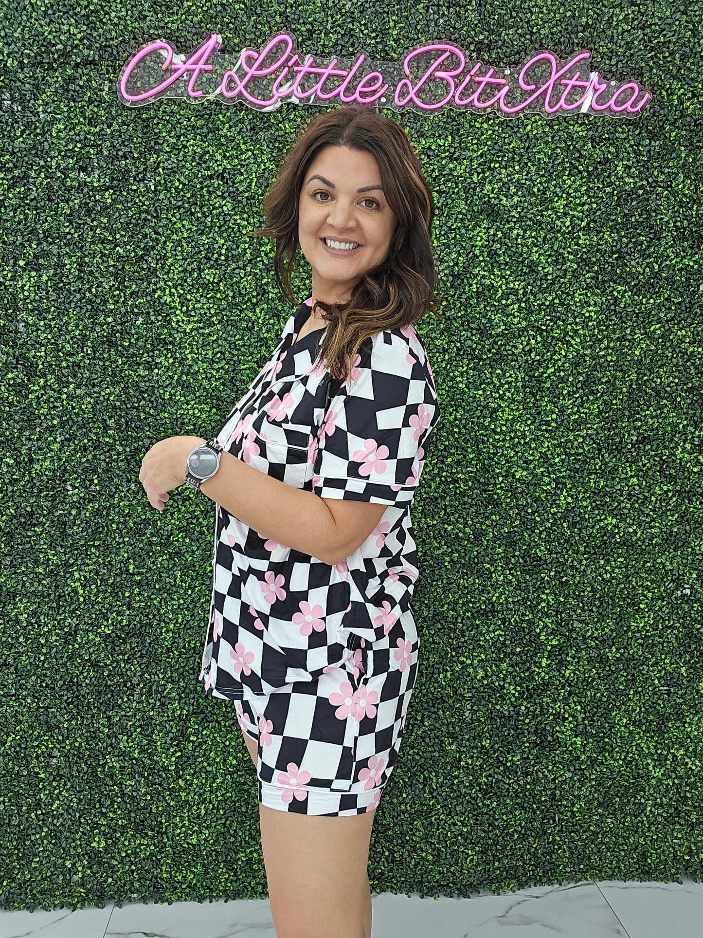 Checkered Daisy Pajamas