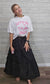 ASH BLACK TIERED MAXI SKIRT