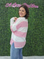 Lilly Breezy Button Up Stripes Blouse: Pink