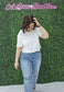 Crew Neck Oversized Crop Tee White