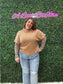 DEEP CAMEL MOCK NECK SWEATER