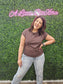 MAHOGANY ROUND NECK FOLDED SHORT SLEEVE