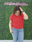 BOXY CHUNKY KNIT SHORT SLEEVE SWEATER RUBY