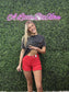 Judy Blue Red Frayed Shorts