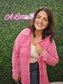 FUCHSIA ACID WASH WAFFLE SHACKET