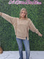 Acid Wash Exposed Seam Swewtshirt- Deep Camel
