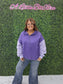 ELASTIC HEM FLEECE HOODIE: PERIWINKLE