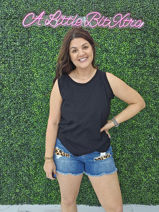 Jersey Black Tank Top
