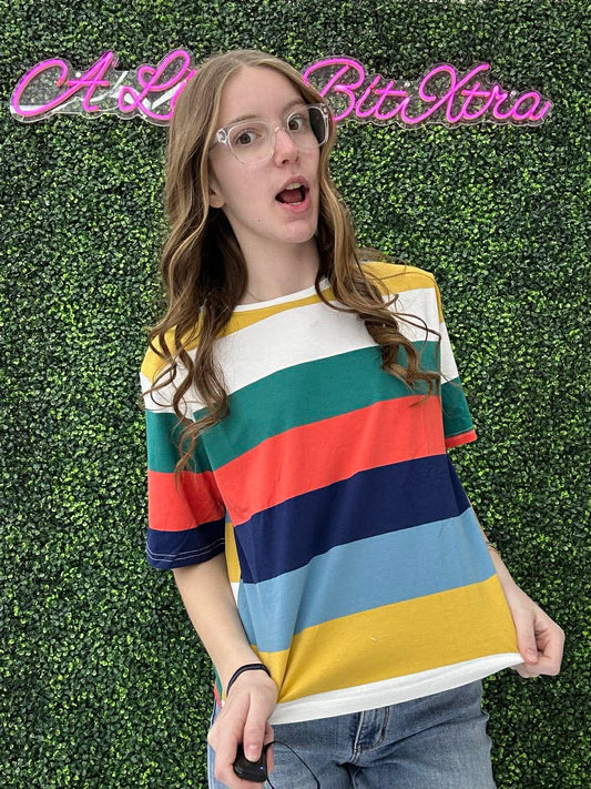 Multicolor Block Short Top
